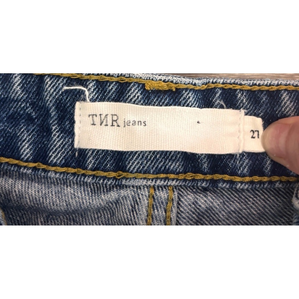 TNR Jeans Women's Distressed Denim Bermuda Shorts Blue Medium Wash Size 27" - Picture 3 of 7